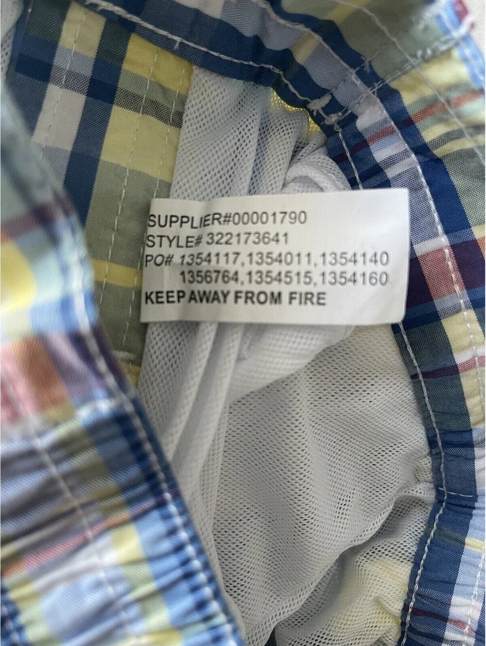 Ralph Lauren Swim Trunks Shorts Boys Youth POLO  Blue Plaid Lined Size 7